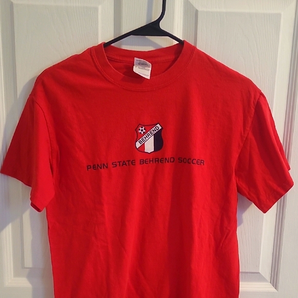 Gildan Tops - Red Penn State Behrend Soccer T-Shirt